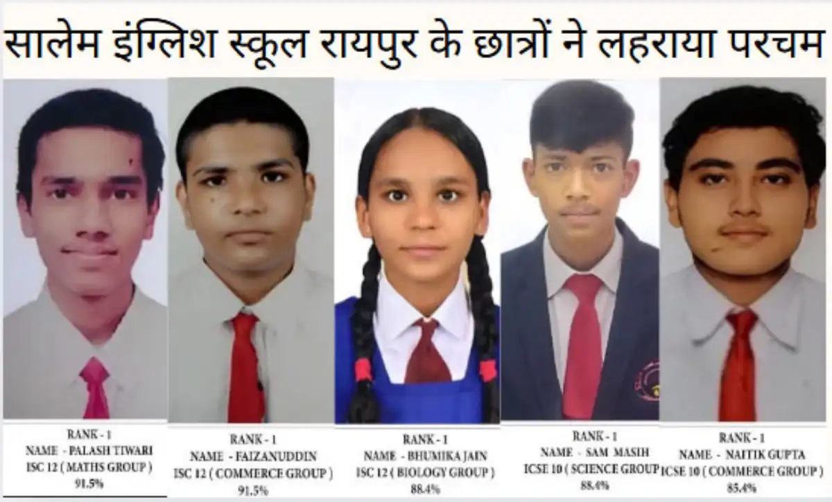 Salem English School Raipur ICSE Toppers 2025
